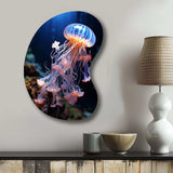 Jellyfish Luminescent Beauty II - Asymmetric Metal Wall Art