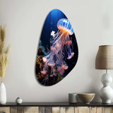 Jellyfish Luminescent Beauty II - Asymmetric Metal Wall Art