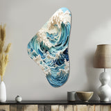 Blue Kinetic Waves I - Asymmetric Metal Wall Art