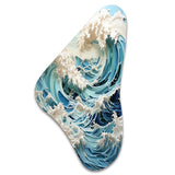 Blue Kinetic Waves I - Asymmetric Metal Wall Art