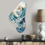 Blue Kinetic Waves I - Asymmetric Metal Wall Art