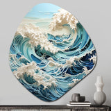 Blue Kinetic Waves I - Asymmetric Metal Wall Art