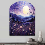 Lavender Enchanting Lavender Pointillism I - Asymmetric Metal Wall Art