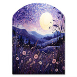 Lavender Enchanting Lavender Pointillism I - Asymmetric Metal Wall Art