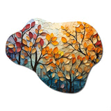 Leaves Autumnal Symphony Patchwork I - Asymmetric Metal Wall Art