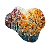 Leaves Autumnal Symphony Patchwork I - Asymmetric Metal Wall Art