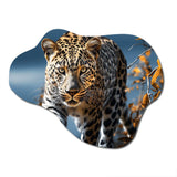 Leopard Sleek Leopard - Asymmetric Metal Wall Art