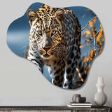 Leopard Sleek Leopard - Asymmetric Metal Wall Art