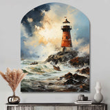 Vintage Lighthouses Guiding Light I - Asymmetric Metal Wall Art