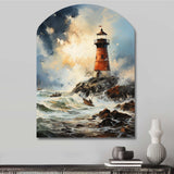 Vintage Lighthouses Guiding Light I - Asymmetric Metal Wall Art