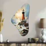 Vintage Lighthouses Guiding Light I - Asymmetric Metal Wall Art