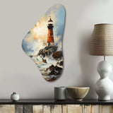 Vintage Lighthouses Guiding Light I - Asymmetric Metal Wall Art