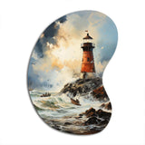 Vintage Lighthouses Guiding Light I - Asymmetric Metal Wall Art