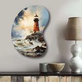 Vintage Lighthouses Guiding Light I - Asymmetric Metal Wall Art