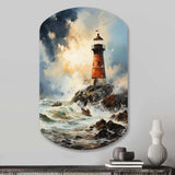 Vintage Lighthouses Guiding Light I - Asymmetric Metal Wall Art