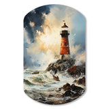 Vintage Lighthouses Guiding Light I - Asymmetric Metal Wall Art