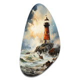 Vintage Lighthouses Guiding Light I - Asymmetric Metal Wall Art