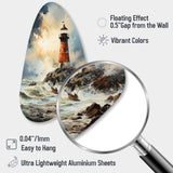 Vintage Lighthouses Guiding Light I - Asymmetric Metal Wall Art