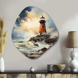 Vintage Lighthouses Guiding Light I - Asymmetric Metal Wall Art