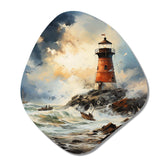 Vintage Lighthouses Guiding Light I - Asymmetric Metal Wall Art