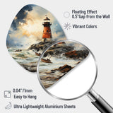 Vintage Lighthouses Guiding Light I - Asymmetric Metal Wall Art