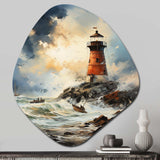 Vintage Lighthouses Guiding Light I - Asymmetric Metal Wall Art