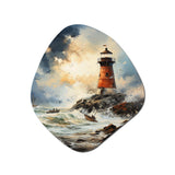 Vintage Lighthouses Guiding Light I - Asymmetric Metal Wall Art