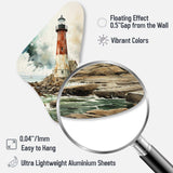 Vintage Lighthouses Guiding Light V - Asymmetric Metal Wall Art