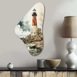 Vintage Lighthouses Guiding Light V - Asymmetric Metal Wall Art