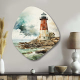 Vintage Lighthouses Guiding Light V - Asymmetric Metal Wall Art