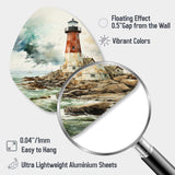 Vintage Lighthouses Guiding Light V - Asymmetric Metal Wall Art