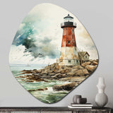 Vintage Lighthouses Guiding Light V - Asymmetric Metal Wall Art