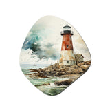 Vintage Lighthouses Guiding Light V - Asymmetric Metal Wall Art