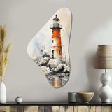 Lighthouses By The Cliff II - Asymmetric Metal Wall Art