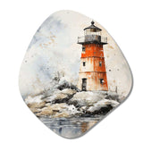 Lighthouses By The Cliff II - Asymmetric Metal Wall Art