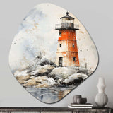 Lighthouses By The Cliff II - Asymmetric Metal Wall Art