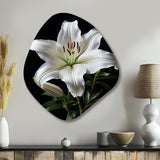 Black White Lily Exquisite I - Asymmetric Metal Wall Art