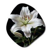 Black White Lily Exquisite I - Asymmetric Metal Wall Art