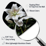 Black White Lily Exquisite I - Asymmetric Metal Wall Art