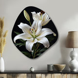 Black White Lily Exquisite II - Asymmetric Metal Wall Art