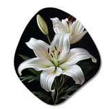 Black White Lily Exquisite II - Asymmetric Metal Wall Art