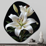 Black White Lily Exquisite II - Asymmetric Metal Wall Art