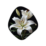 Black White Lily Exquisite II - Asymmetric Metal Wall Art