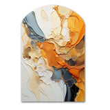 Orange Blue Line Art Abstract Expressionism - Asymmetric Metal Wall Art