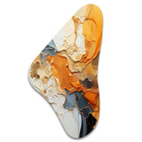 Orange Blue Line Art Abstract Expressionism - Asymmetric Metal Wall Art