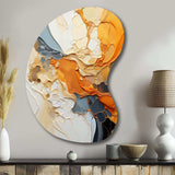 Orange Blue Line Art Abstract Expressionism - Asymmetric Metal Wall Art