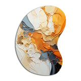 Orange Blue Line Art Abstract Expressionism - Asymmetric Metal Wall Art