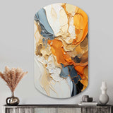 Orange Blue Line Art Abstract Expressionism - Asymmetric Metal Wall Art