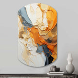 Orange Blue Line Art Abstract Expressionism - Asymmetric Metal Wall Art