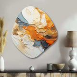 Orange Blue Line Art Abstract Expressionism - Asymmetric Metal Wall Art